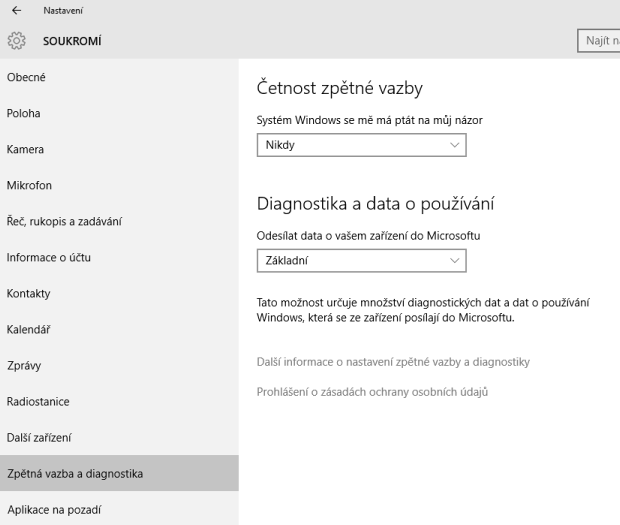 Ladíme Windows 10: Nastavení soukromí, služeb, tipy a triky